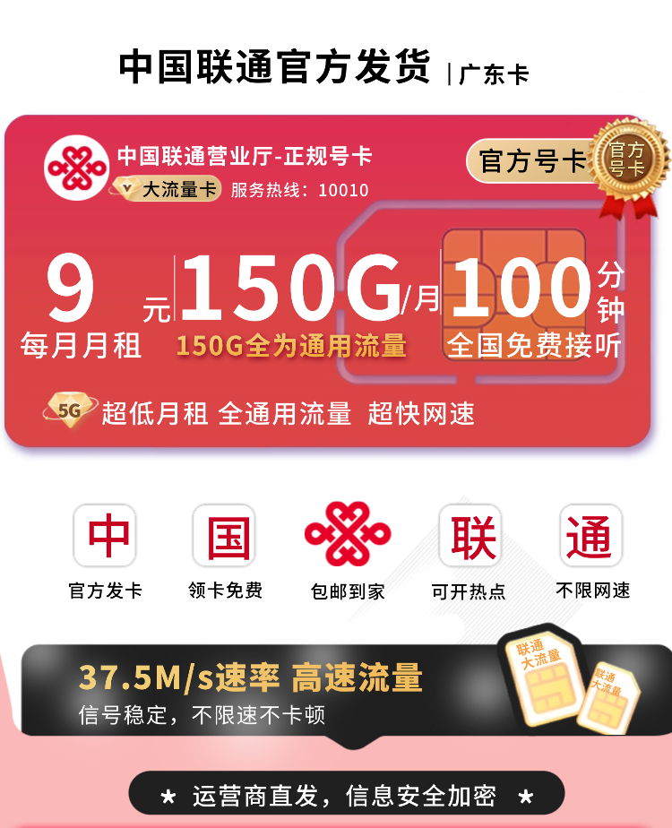 联通广东卡官方优势